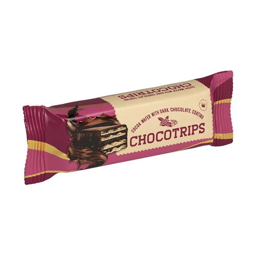 چوکو‌تریپس ویفر کاکائویی با روکش شکلات تلخ ۵۰ گرم/بسته ۲۸ عددی/کارتن ۹ بسته ای